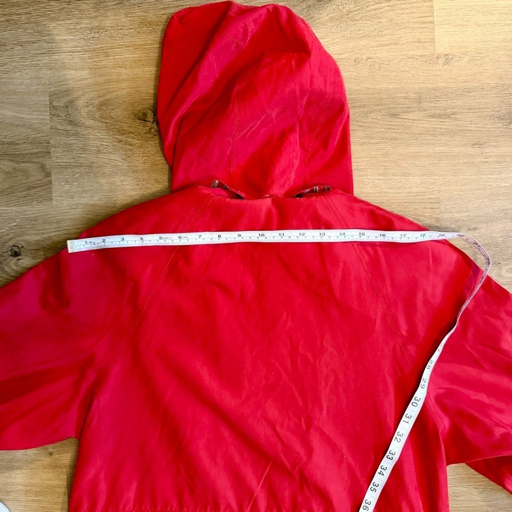 Liz Claiborne Red Hooded Utility Anorak Coat Size M - Picture 10 of 13